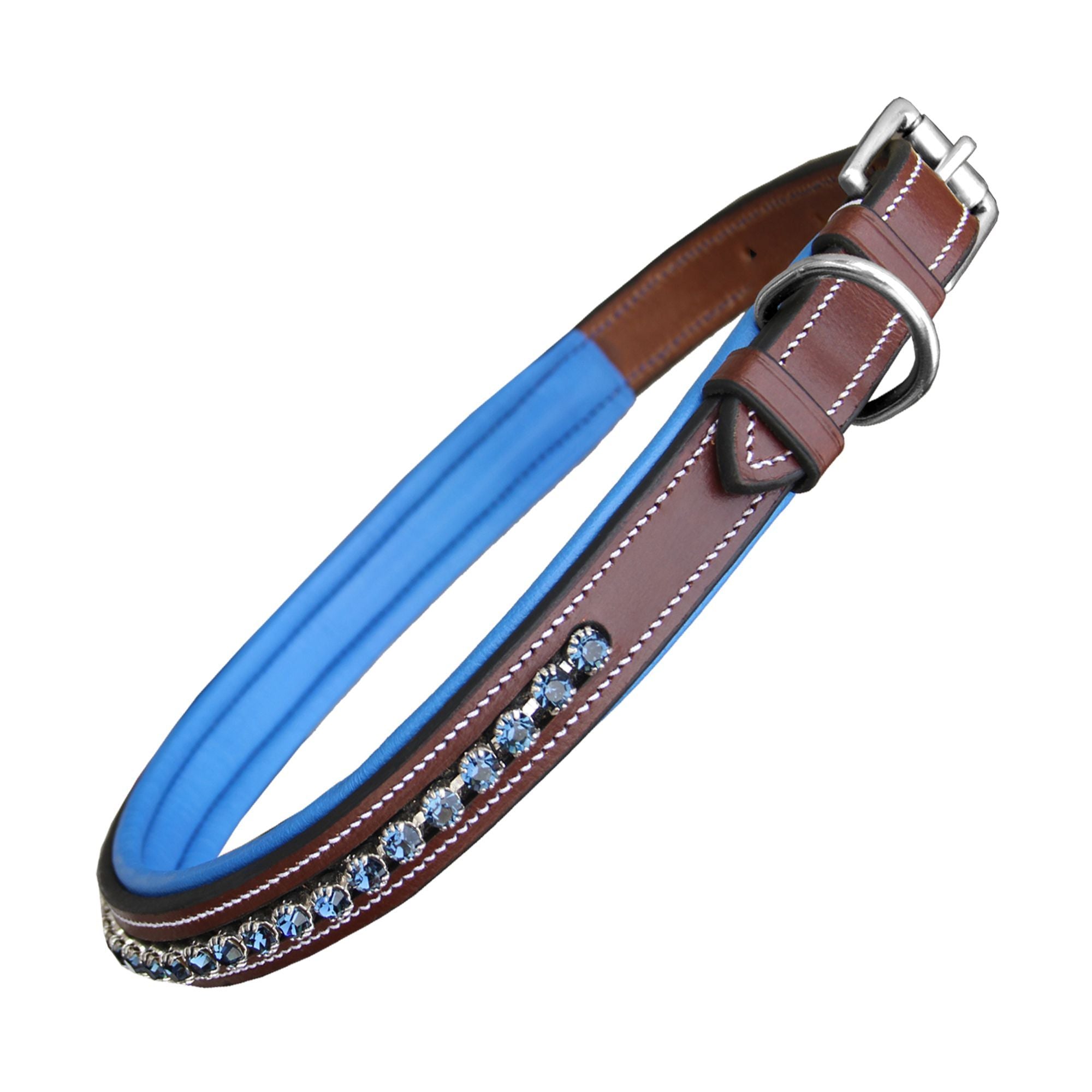 Dior - Leather PU Dog Collar - Blue - Pet Supply Mafia
