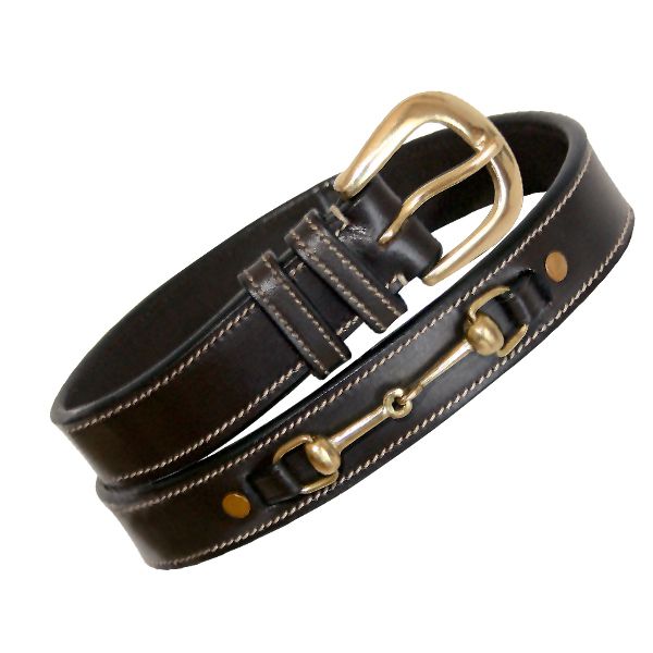 Equestrian Leather Rider's Belt 1 1/4 inch with or without Custom Engraved  Solid Brass Plate(s)
